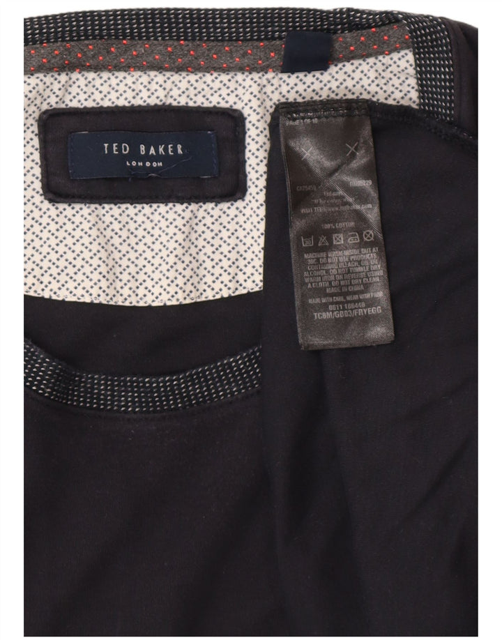 TED BAKER Herren T-Shirt Top 2XL Marineblau Baumwolle