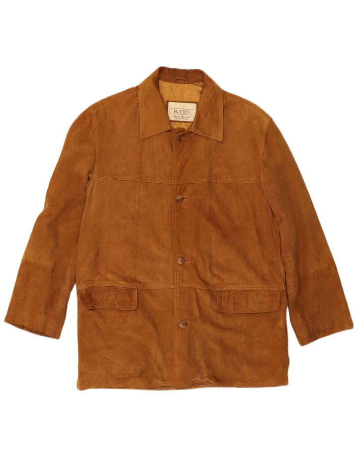 Vintage Herren Wildlederjacke IT 46 Kleiner brauner Lederklassiker