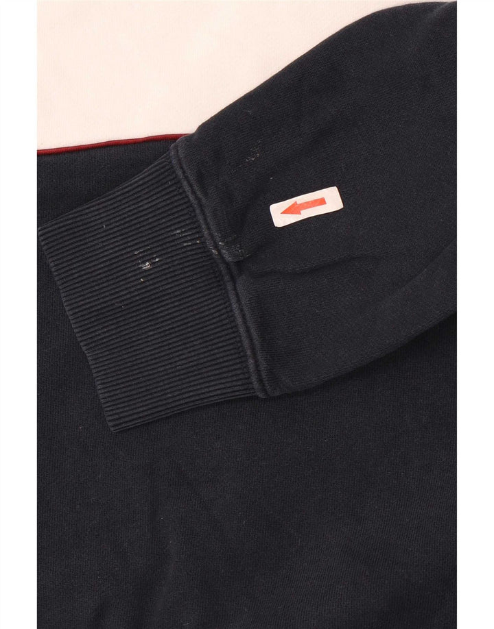 Marks & Spencer Herren-Sweatshirt mit Reißverschluss am Hals, groß, Marineblau, Farbblock