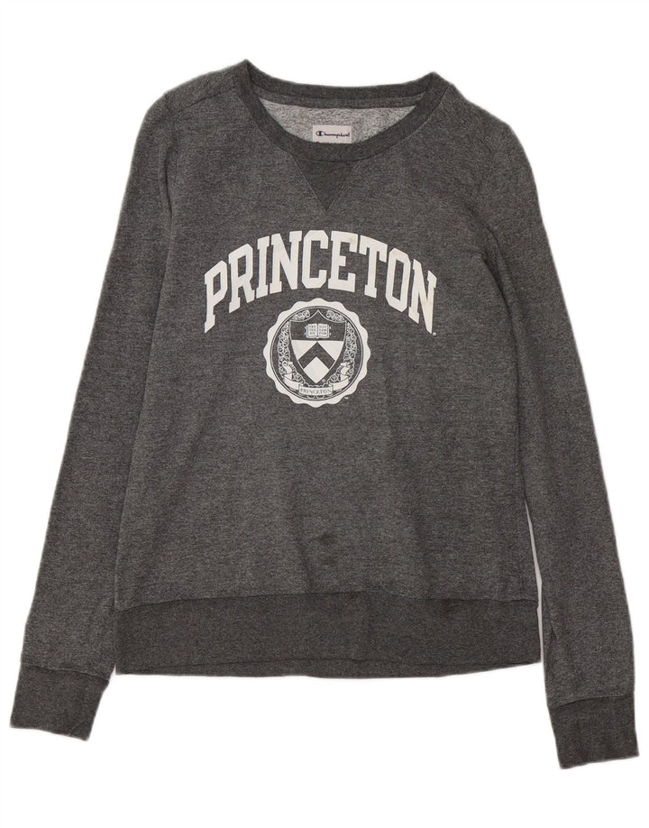 CHAMPION Damen Princeton Graphic Sweatshirt Pullover UK 10 Small Grau