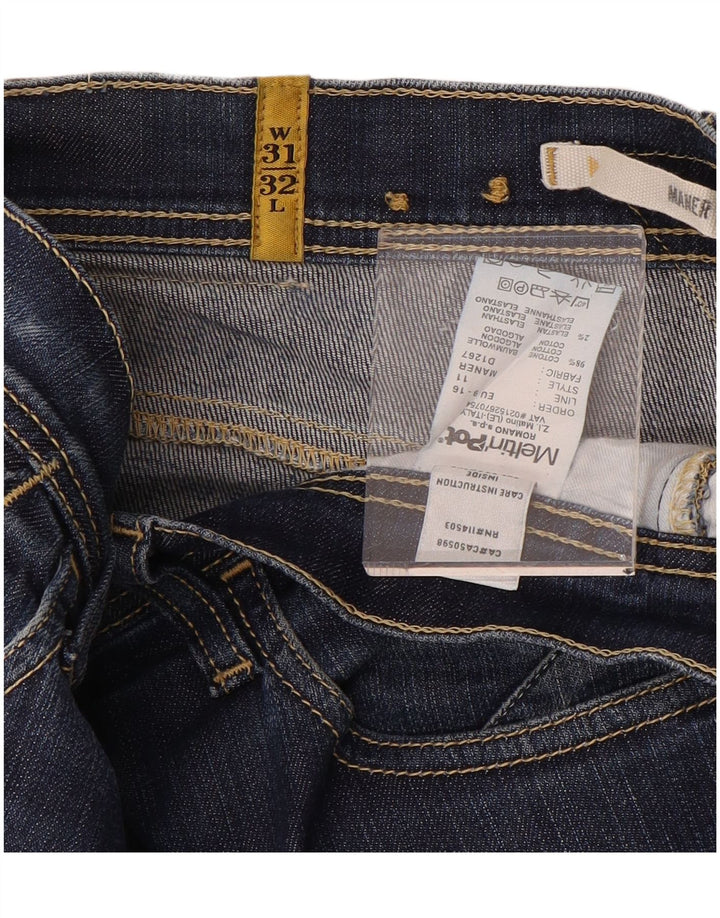 MELTIN' POT Damen Maner Low Waist Skinny Jeans W31 L32 Blaue Baumwolle