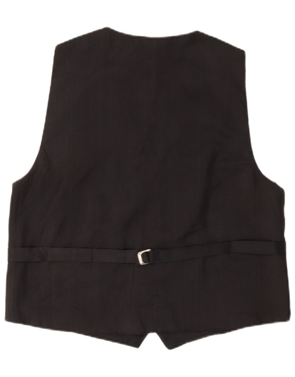 Vintage Herren Weste mit abstraktem Muster, groß, blau