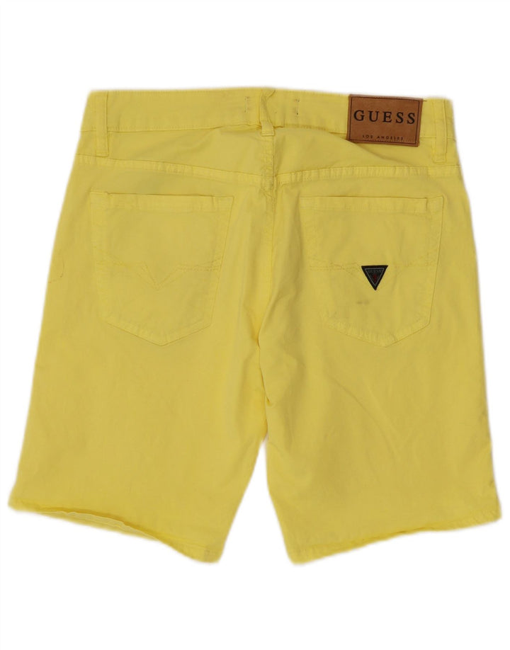 GUESS Womens Casual Shorts W29 Medium Yellow Cotton Vintage Guess and Second-Hand Guess from Messina Hembry 