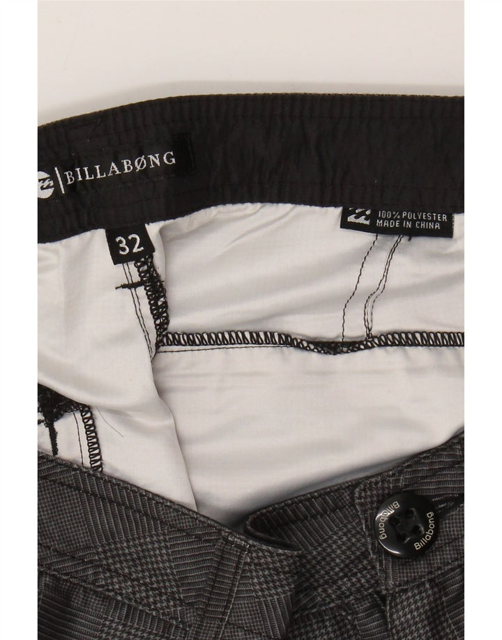 BILLABONG Herren Chino-Shorts W32 Mittelgraues Hahnentritt-Polyester