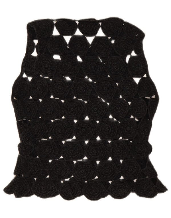 Max & Co. Damen Ärmelloses Häkel-Crop-Top UK 10 Small Schwarz