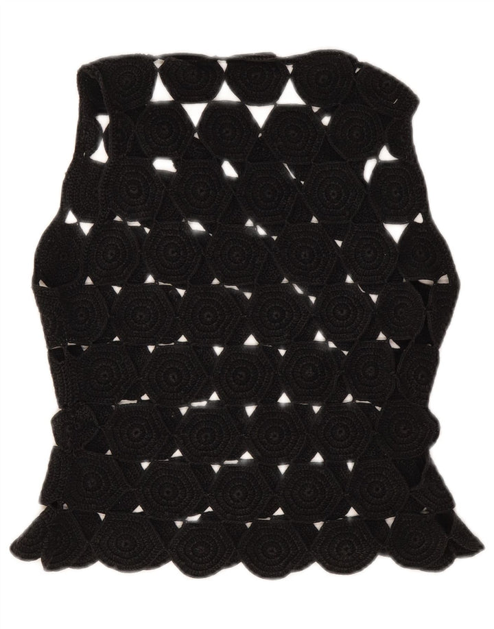 Max & Co. Damen Ärmelloses Häkel-Crop-Top UK 10 Small Schwarz