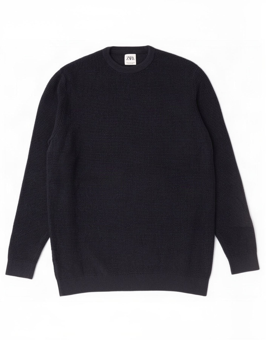 Zara Herren-Pullover mit Rundhalsausschnitt, mittelgroß, Marineblau