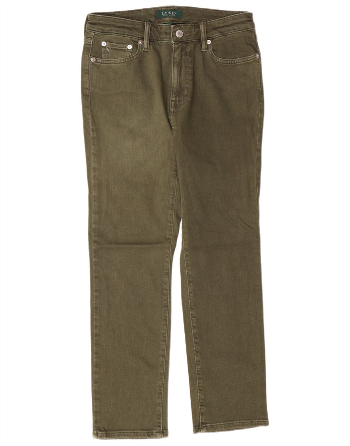 RALPH LAUREN Damen Straight Jeans US 6 Medium W28 L26 Khaki Baumwolle