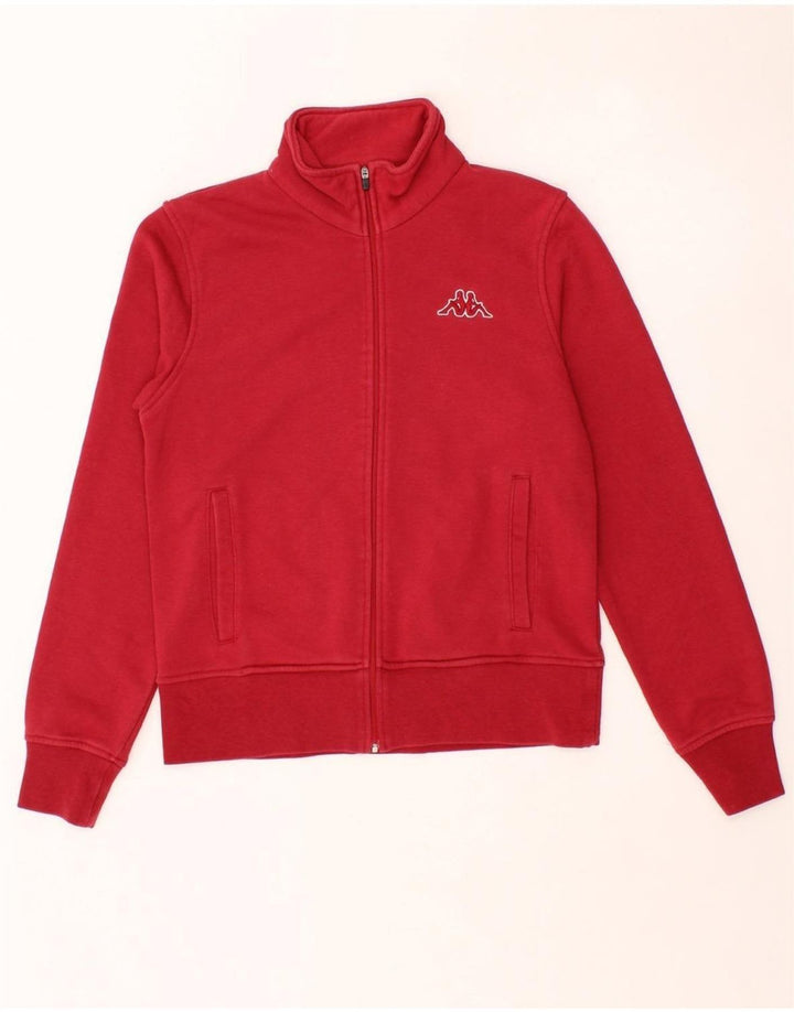 KAPPA Womens Tracksuit Top Jacket UK 14 Large Red Cotton Vintage Kappa and Second-Hand Kappa from Messina Hembry 