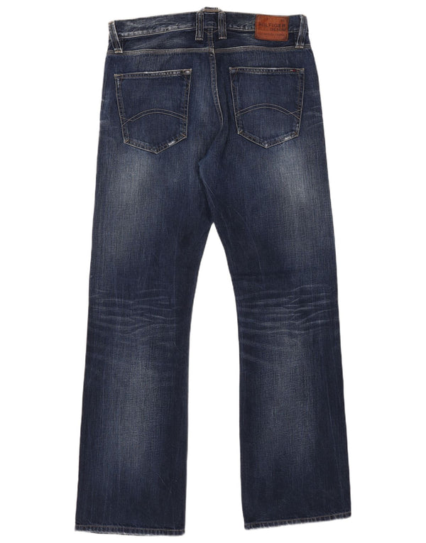 TOMMY HILFIGER Herren Bootcut Jeans W34 L34 Marineblaue Baumwolle