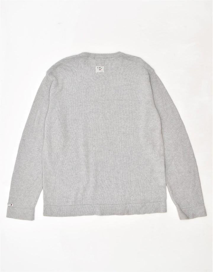 TOMMY HILFIGER Herren Grafik-Sweatshirt-Pullover, große graue Baumwolle