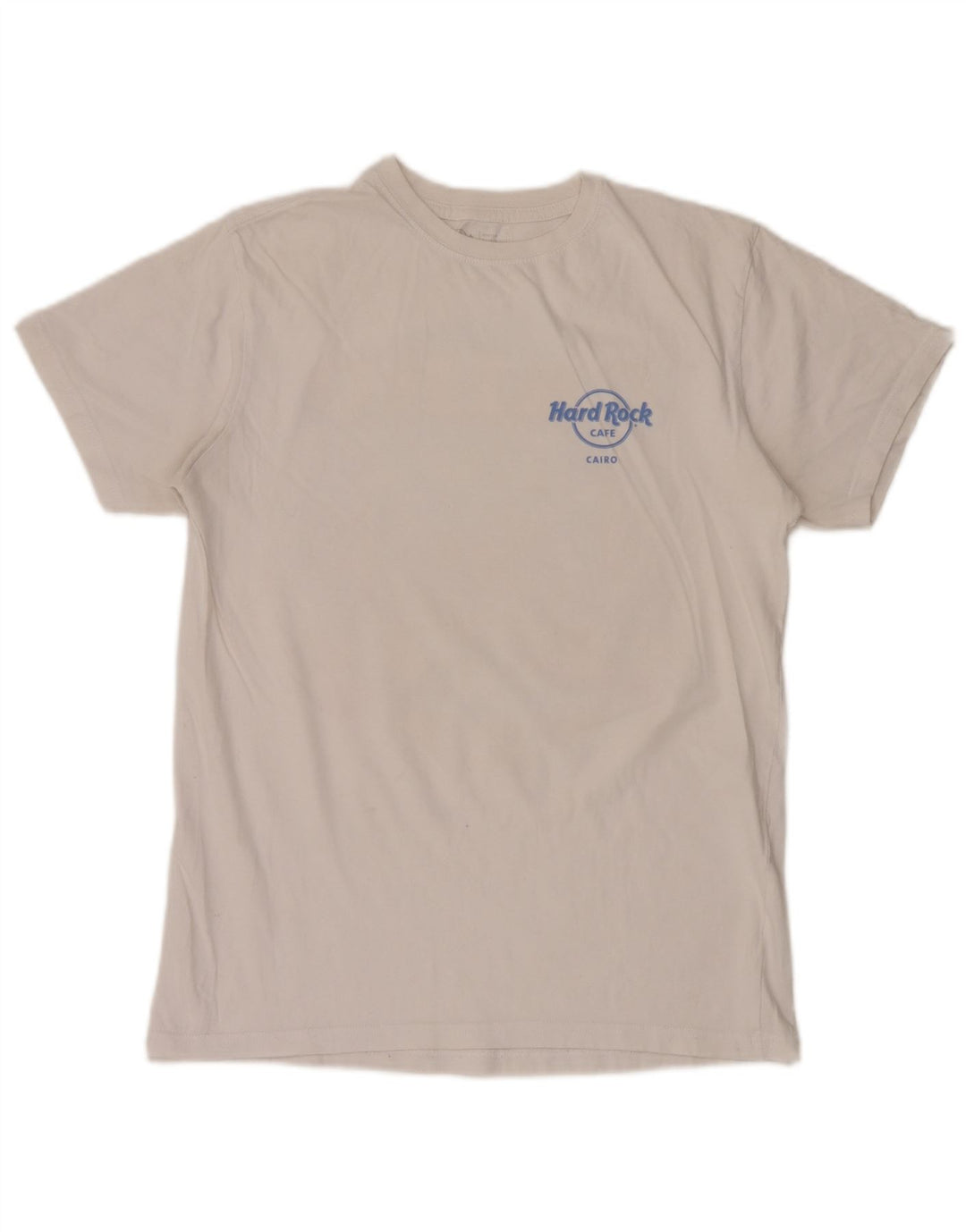 Hard Rock Cafe Herren Cairo Graphic T-Shirt Top aus mittelweißer Baumwolle