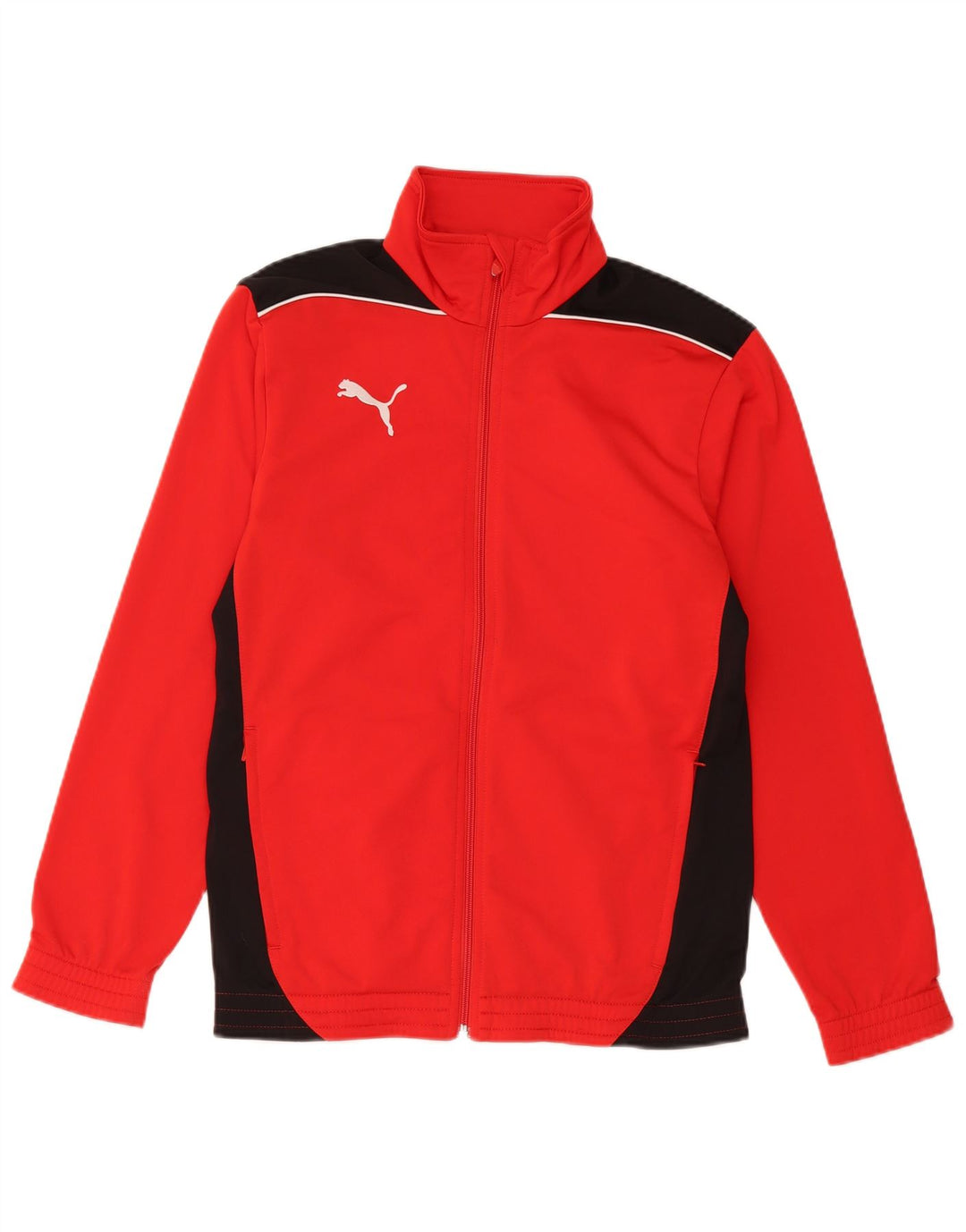 PUMA Jungen-Trainingsanzug-Top-Jacke, 13–14 Jahre, rotes Farbblock-Polyester