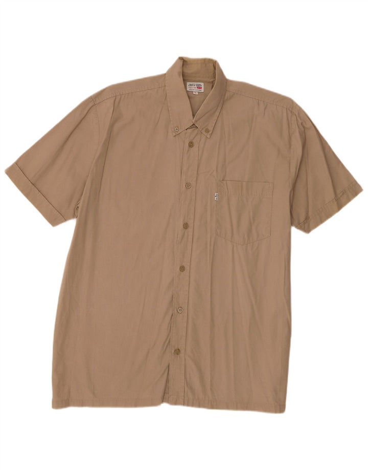Levi's Herren-Kurzarmhemd, groß, beige, Baumwolle