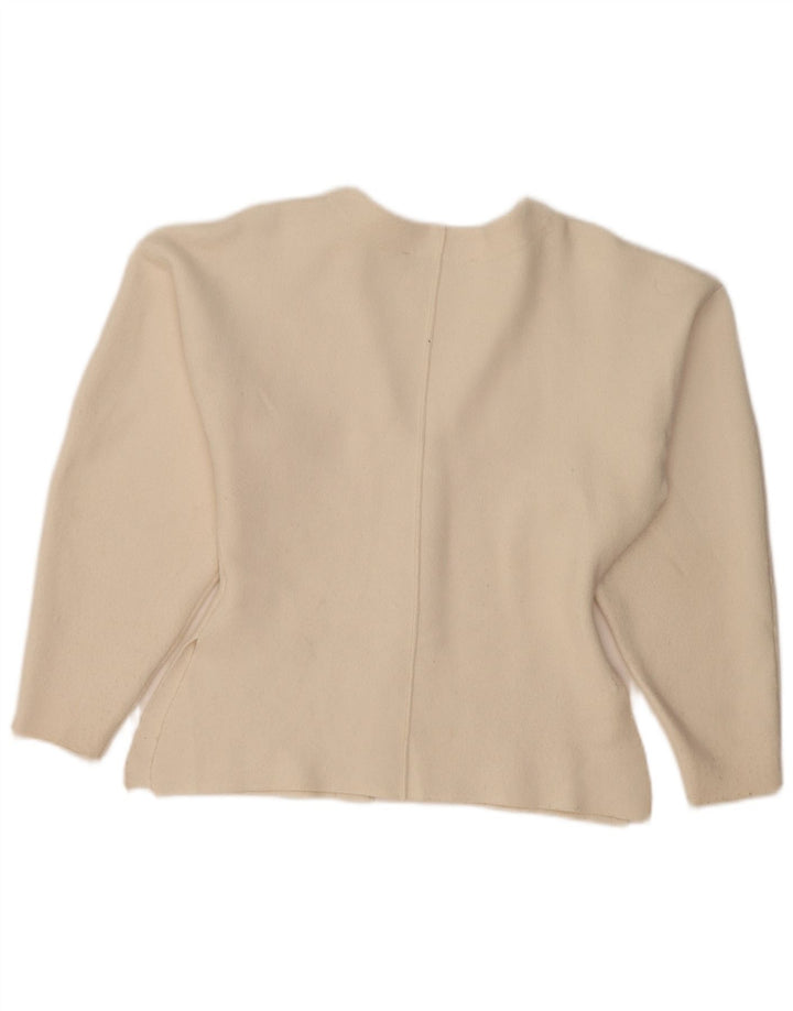 Zara Damen-Cardigan-Pullover UK 10 Small Beige Viskose