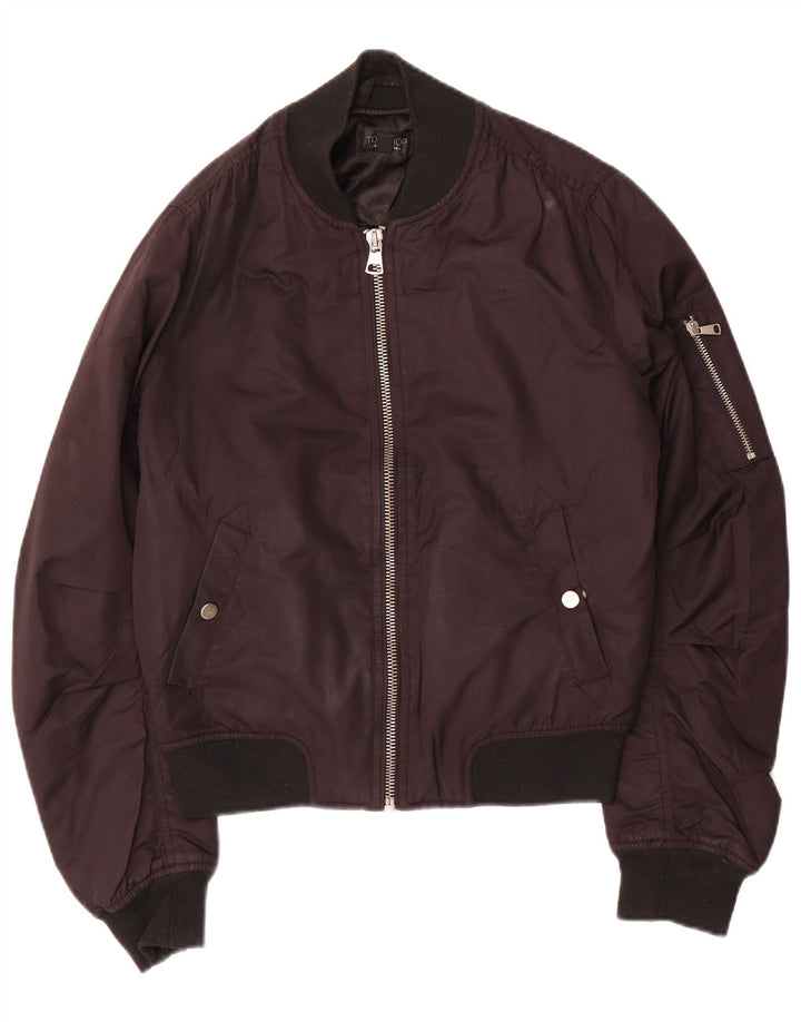 Topshop Damen Bomberjacke UK 8 Small Schwarz Polyester