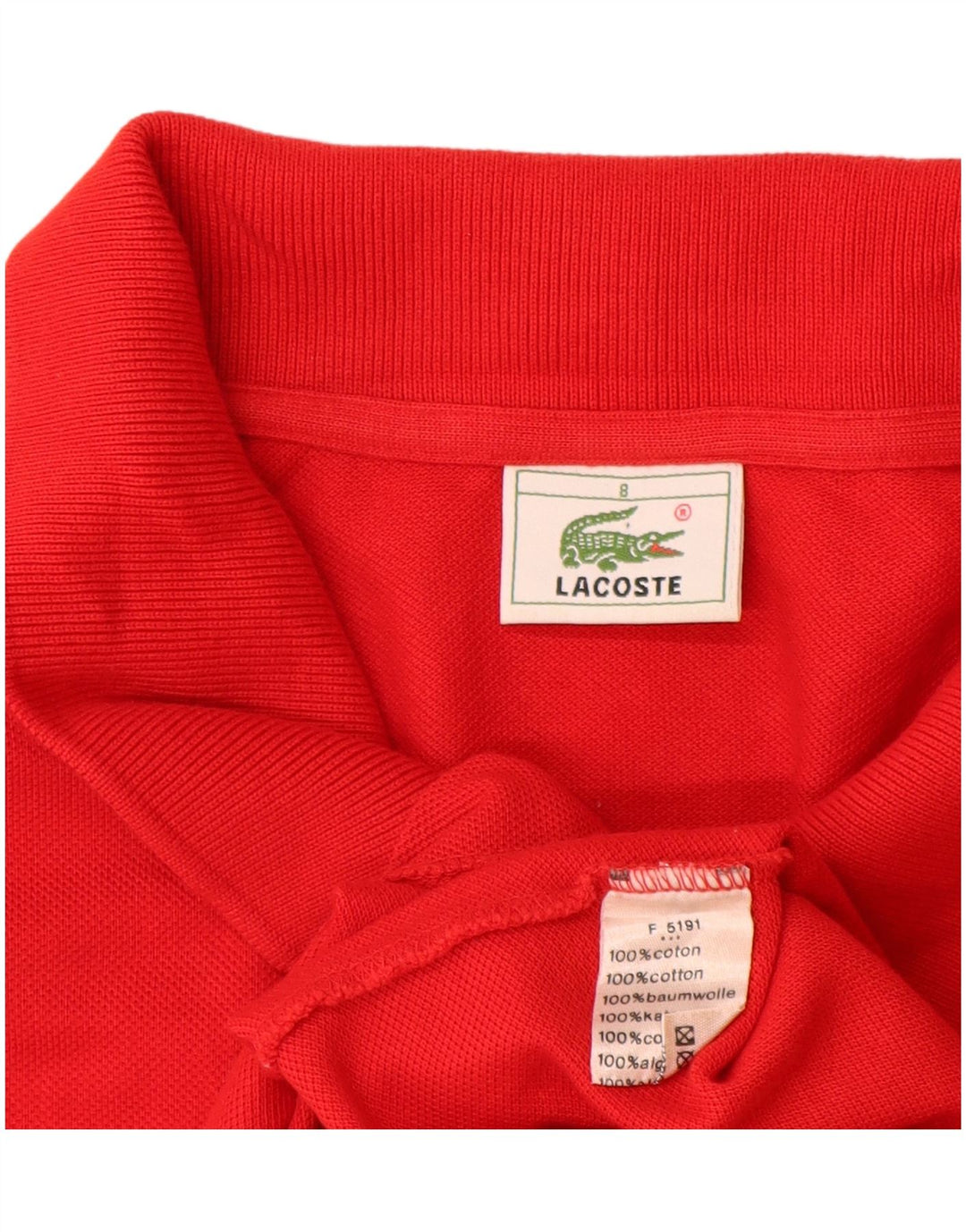 Lacoste Herren-Poloshirt, Größe 8 3XL, rote Baumwolle