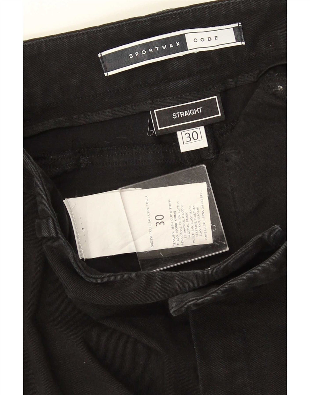 Sportmax Damen Straight Jeans W30 L32 Schwarze Baumwolle