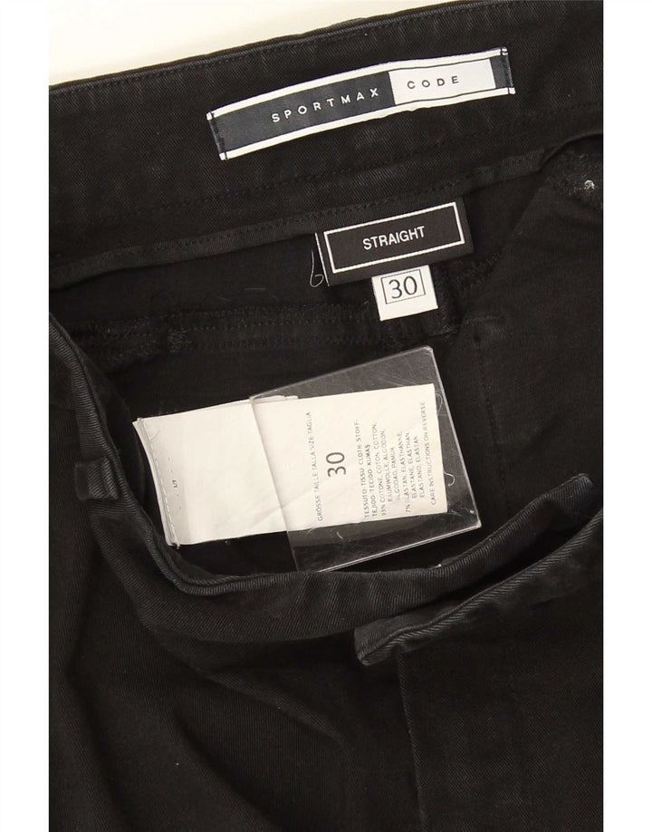 Sportmax Damen Straight Jeans W30 L32 Schwarze Baumwolle