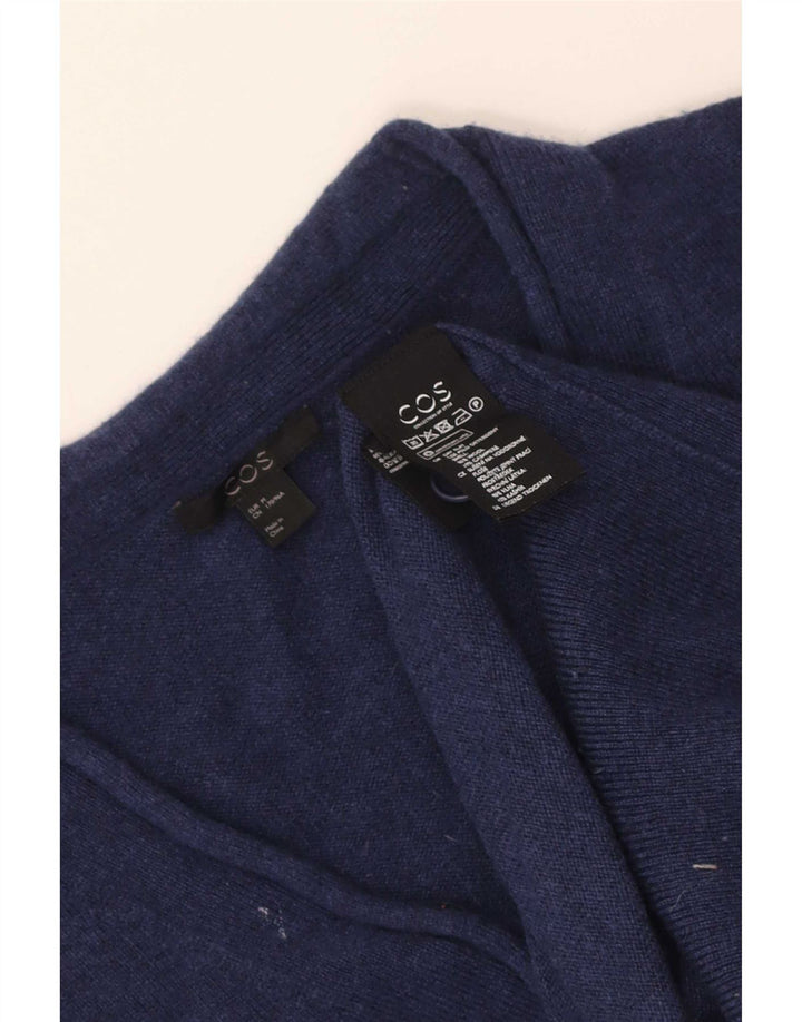 Cos Damen-Cardigan-Pullover UK 14 Mittelmarineblaue Wolle