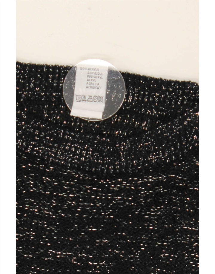 C & A Damen-Pullover mit U-Boot-Ausschnitt, EU 40, Mittelschwarz geflecktes Acryl