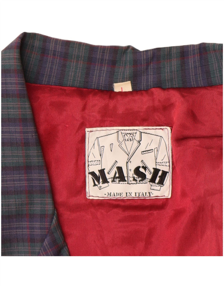 Mash Herren-Blazer mit 1 Knopf, UK 40, groß, lila kariert, Baumwolle