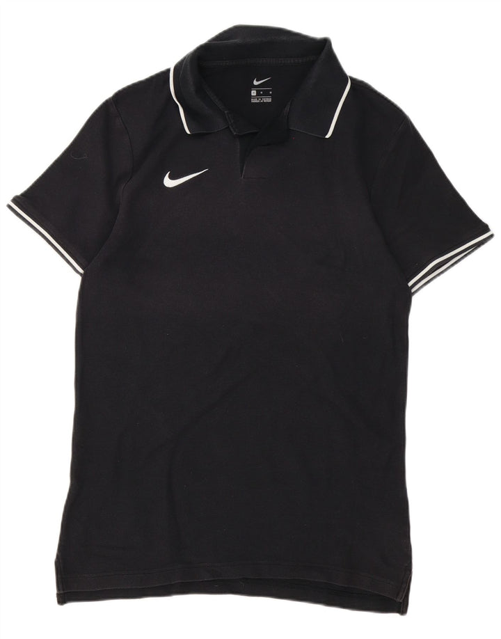 Nike Herren-Poloshirt, mittelgroß, schwarz, gestreift, Baumwolle