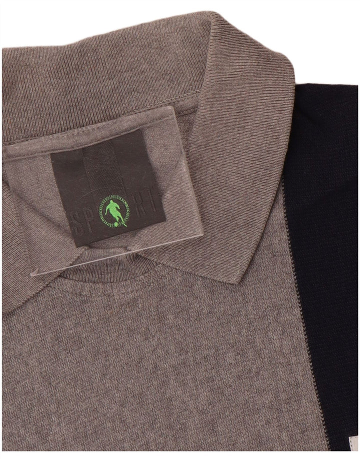 Bikkembergs Herren-Poloshirt, Größe S, Grau, Colourblock-Baumwolle