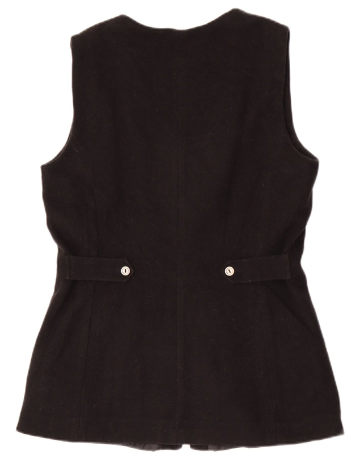 Vintage Damen Gilet EU 36 Small Schwarz Acryl