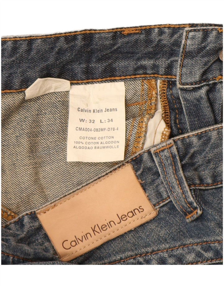 CALVIN KLEIN Damen Straight Jeans W32 L34 Blaue Baumwolle