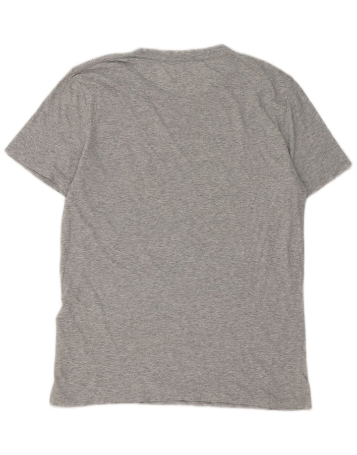All Saints Herren-T-Shirt-Oberteil aus mittelgrau gesprenkelter Baumwolle