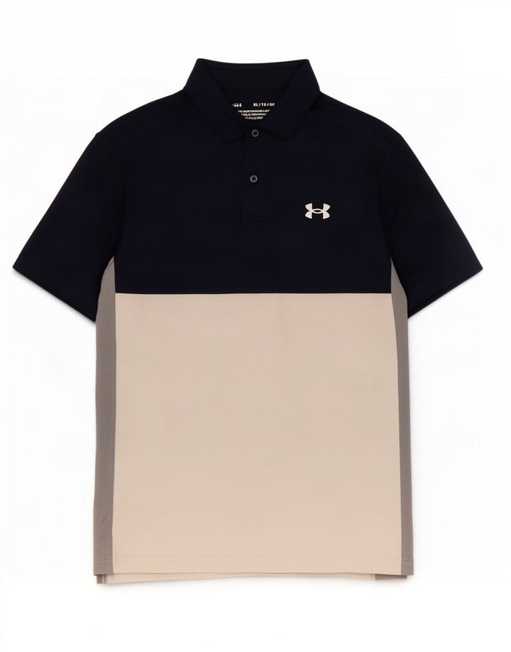 Under Armour Herren-Poloshirt XL, Marineblau, Farbblock-Elastan
