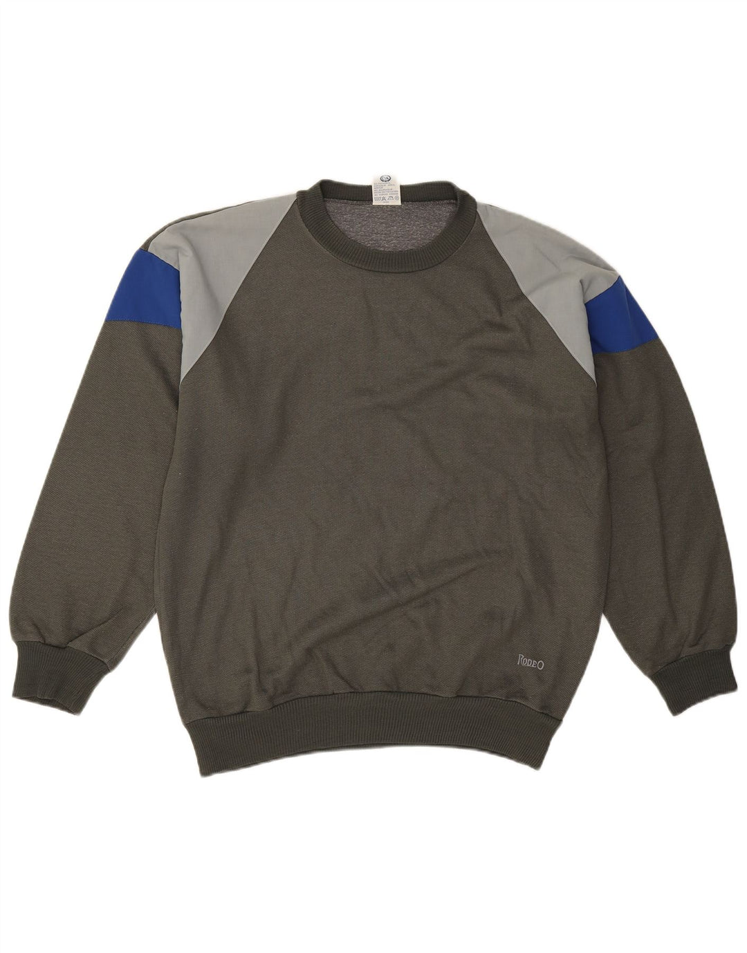 Rodeo Herren-Sweatshirt-Pullover IT 50 Medium Khaki Colourblock Polyacryl