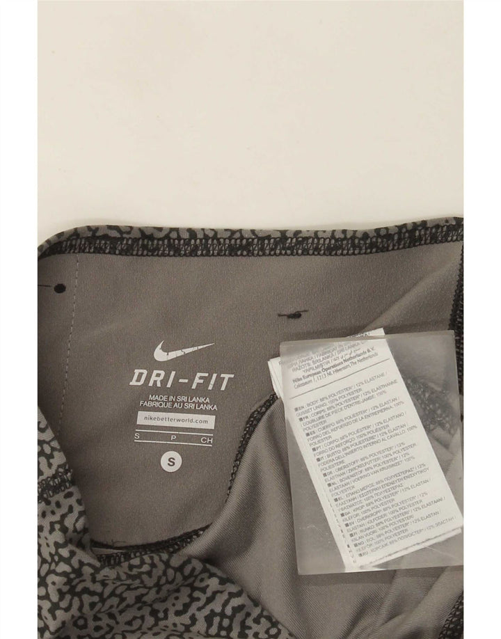 Nike Damen Dri Fit Capri-Leggings mit abstraktem Muster, UK 10, Größe S, Grau