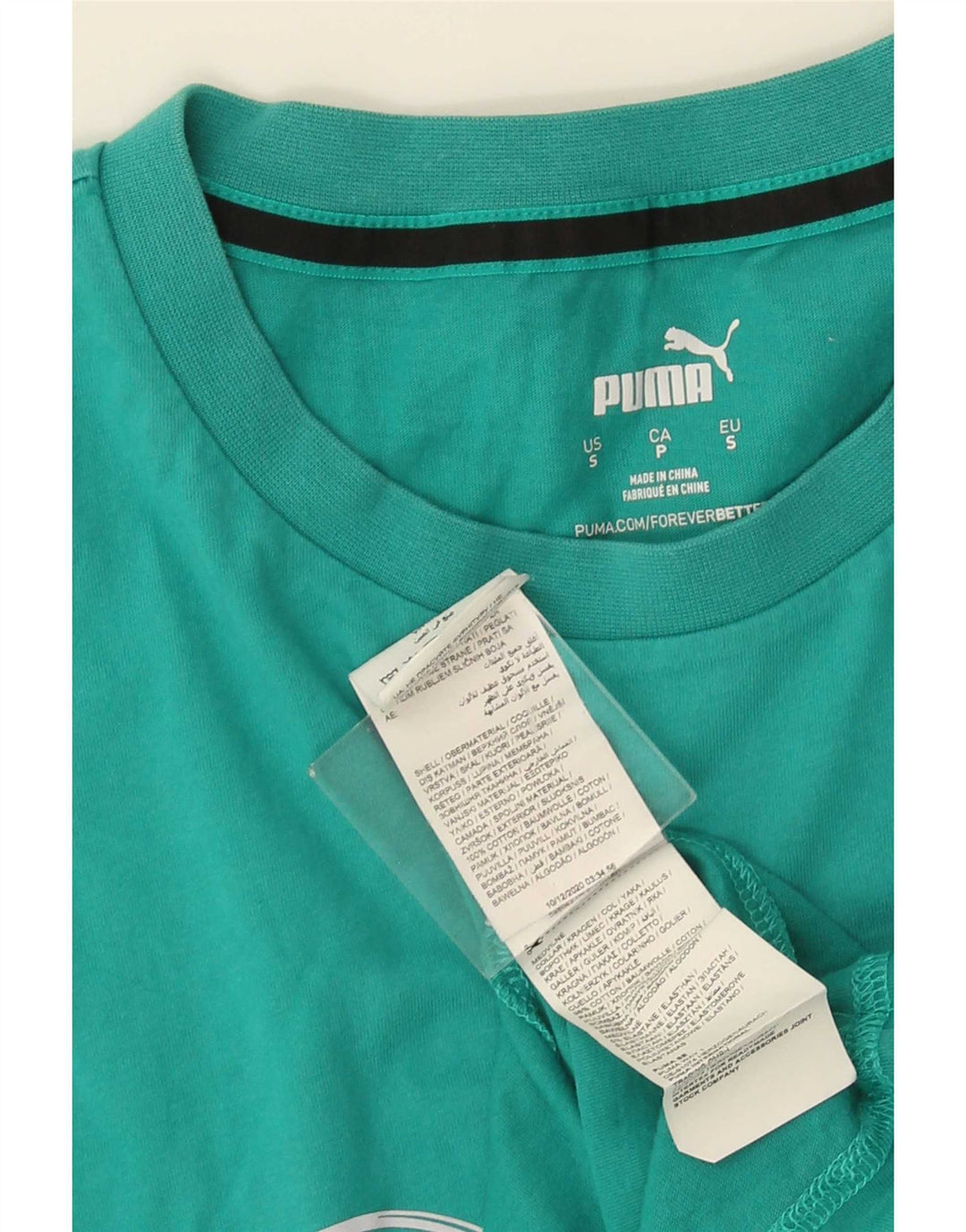 Puma Herren Grafik T-Shirt Top Small Türkis Baumwolle
