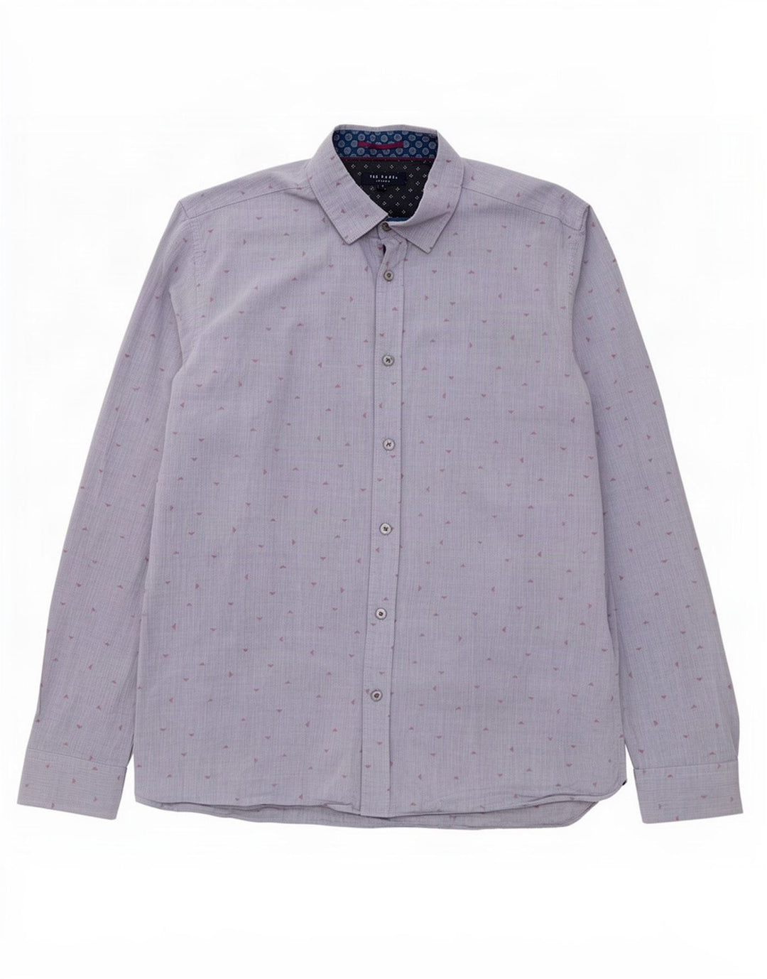 Ted Baker Herren-Hemd mit abstraktem Muster, Größe 4, große graue Baumwolle
