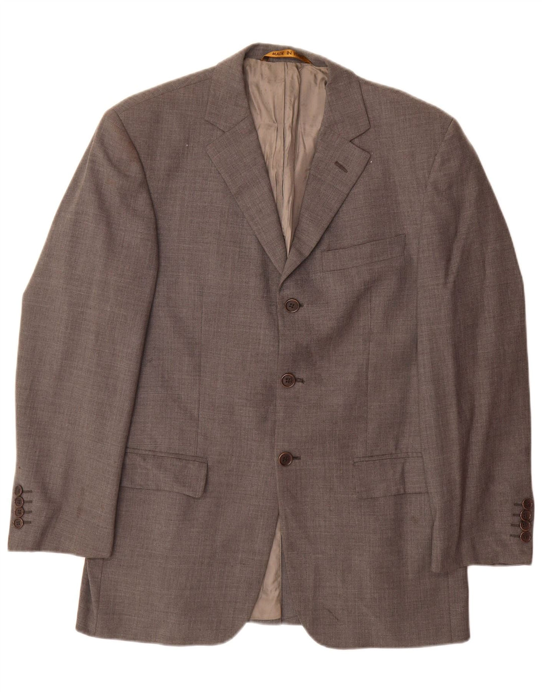 Marks & Spencer Herren-Blazer mit 3 Knöpfen, UK 38, mittelgraue Schurwolle