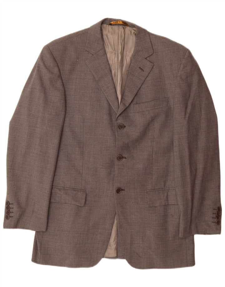 Marks & Spencer Herren-Blazer mit 3 Knöpfen, UK 38, mittelgraue Schurwolle
