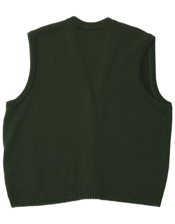 Aspa Damen-Cardigan mit Grafik, ärmellos, EU 46, XL, grünes Polyacryl