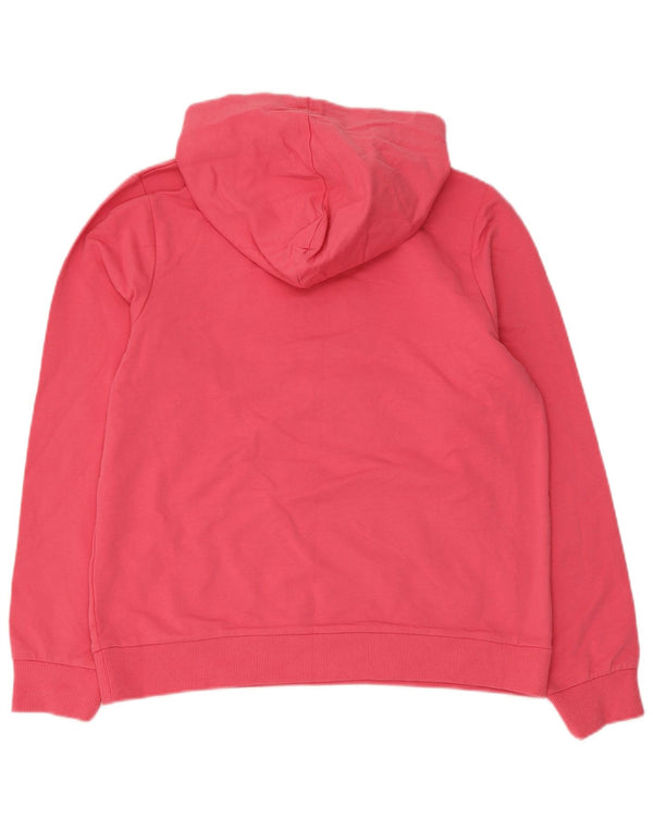 Fila Womens Graphic Hoodie Pullover UK 14 Mittelrosa Baumwolle