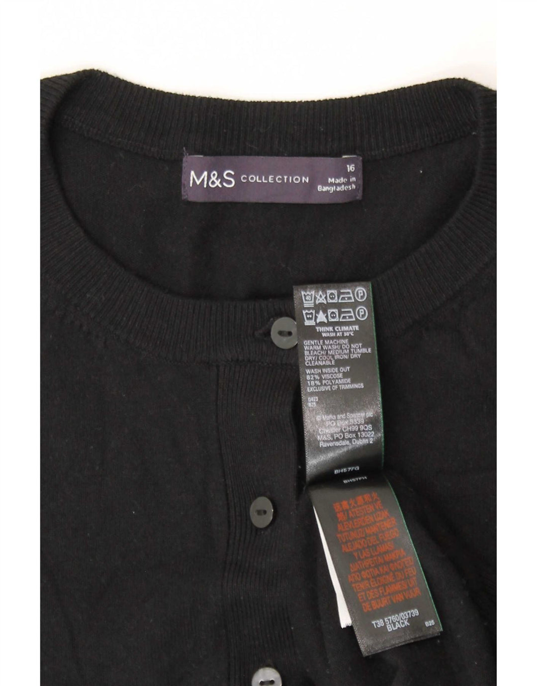Marks & Spencer Damen-Cardigan-Pullover UK 16 Große schwarze Viskose