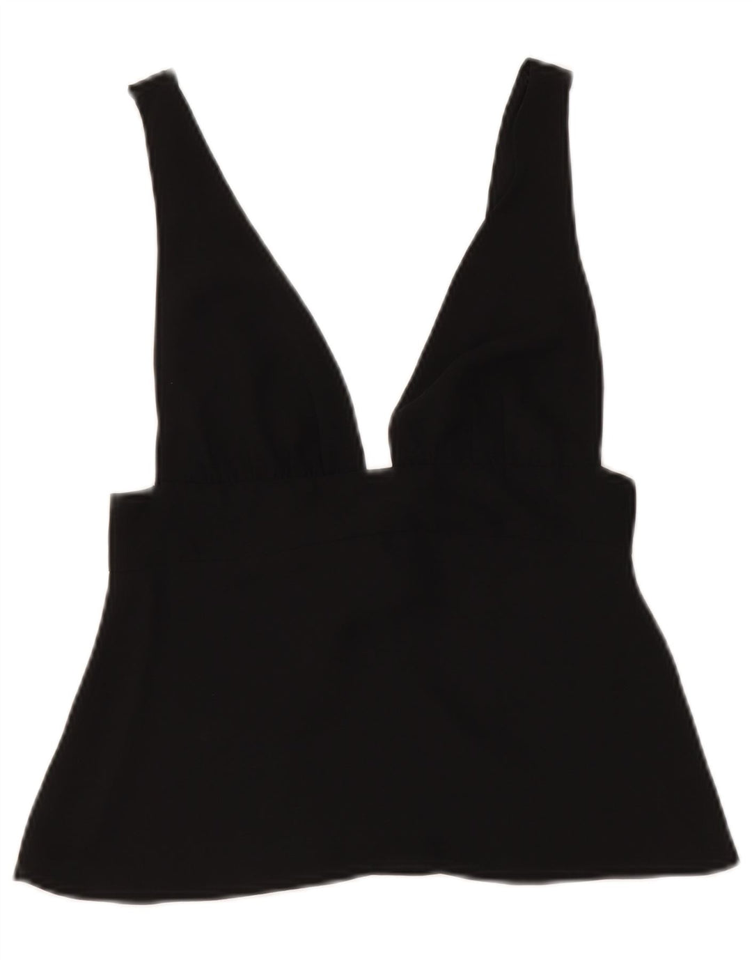 Zara Damen Ärmelloses Crop Top UK 8 Small Schwarz