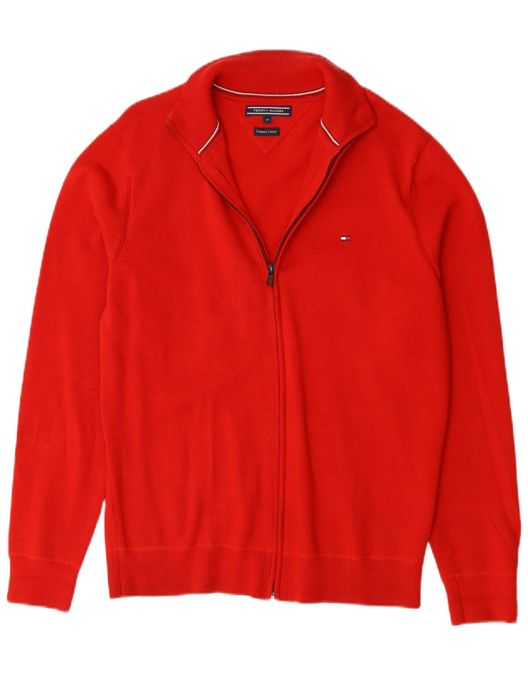 Tommy Hilfiger Herren-Strickjacke aus mittelroter Baumwolle