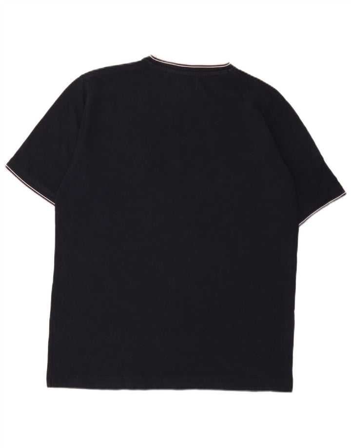 Kappa Herren T-Shirt Top Large Marineblau Baumwolle