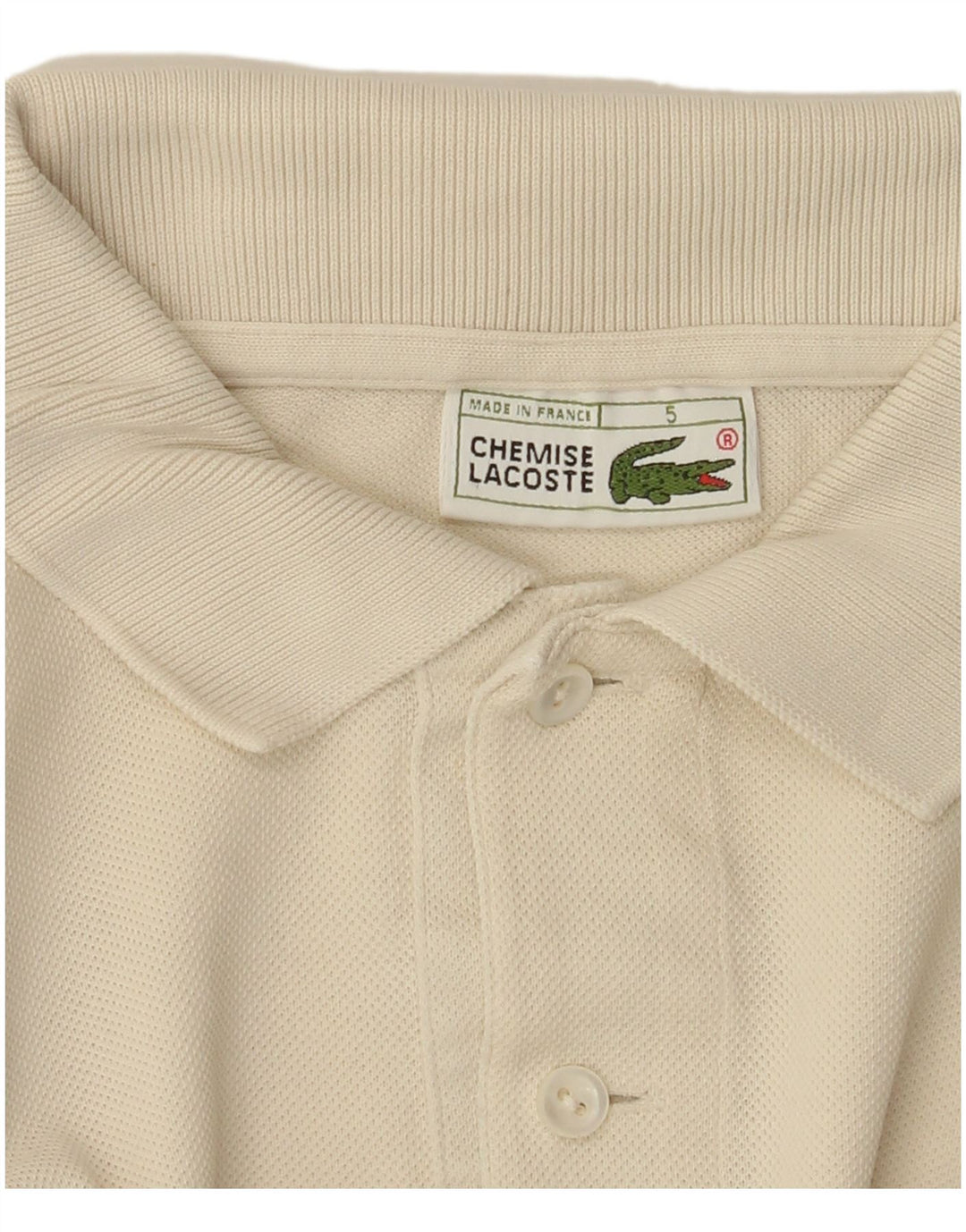 LACOSTE Herren Poloshirt Größe 5 Large Beige