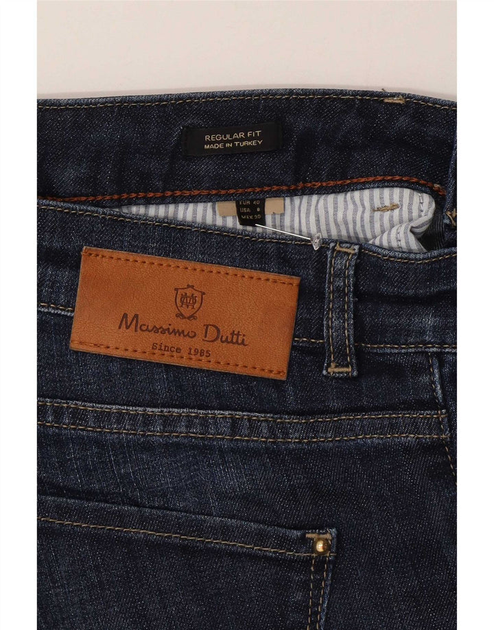 Massimo Dutti Damen Straight Jeans EU 40 Medium W30 L31 Marineblau