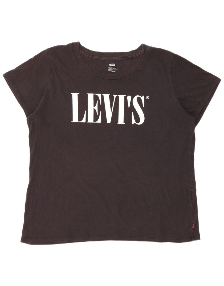 Levi's Damen Graphic T-Shirt Top UK 18 XL Schwarz