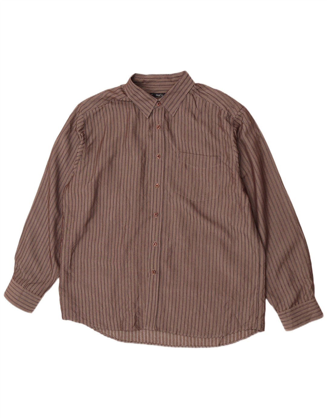 M&Co Herrenhemd XL braun gestreift Viskose