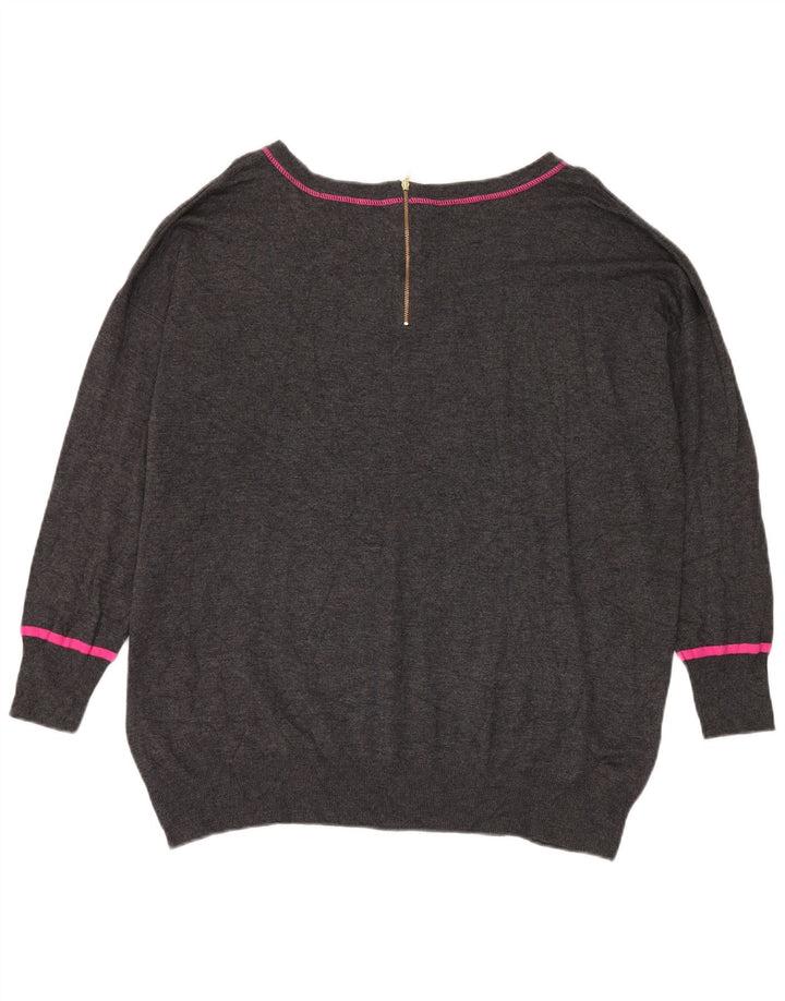 Marks & Spencer Damen Übergroßer Pullover mit U-Boot-Ausschnitt, UK 20 2XL Grau