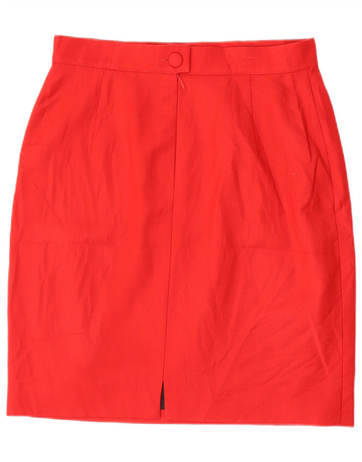 Santandrea Damen-Bleistiftrock mit abstraktem Muster, W30, mittelrote Wolle
